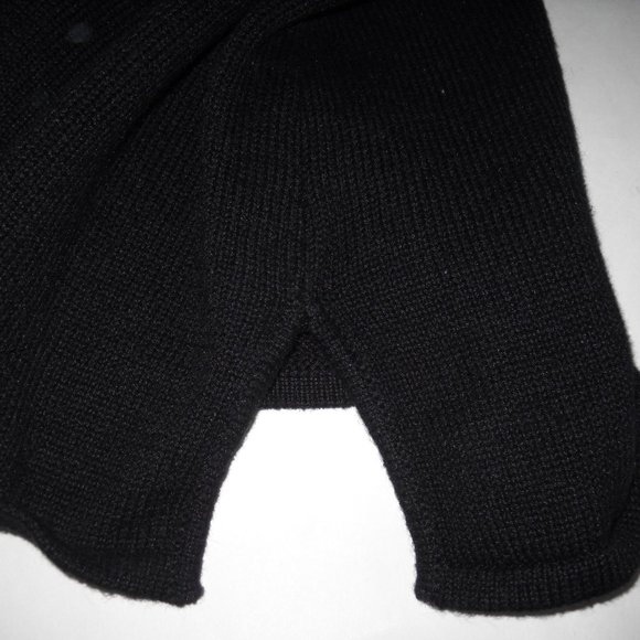 WOMENS TINA MARCUS DECORATED BLACK KNIT TOP LARGE - Picture 3 of 3